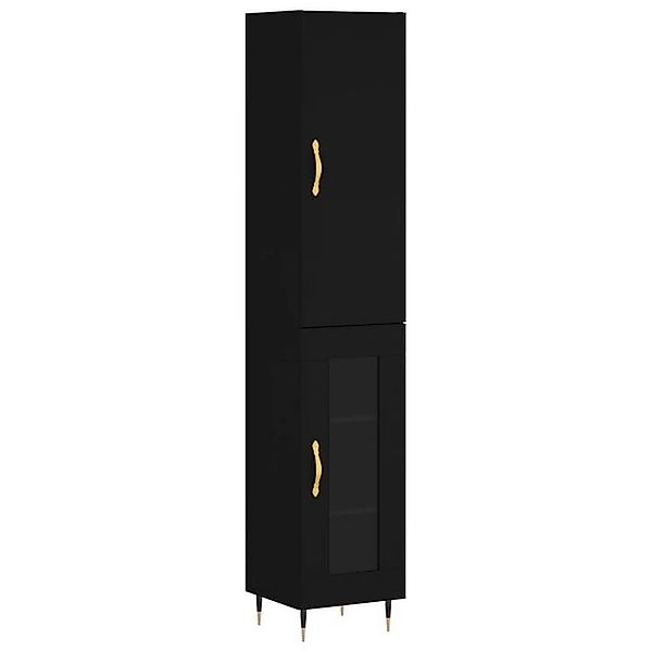 vidaXL Vitrine Vitrine Regal Schrank Highboard Schwarz 34,5x34x180 cm Spanp günstig online kaufen