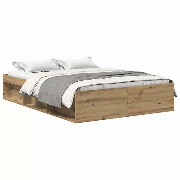 vidaXL Bett Bettgestell ohne Matratze Artisan-Eiche 140x200cm Holzwerkstoff günstig online kaufen