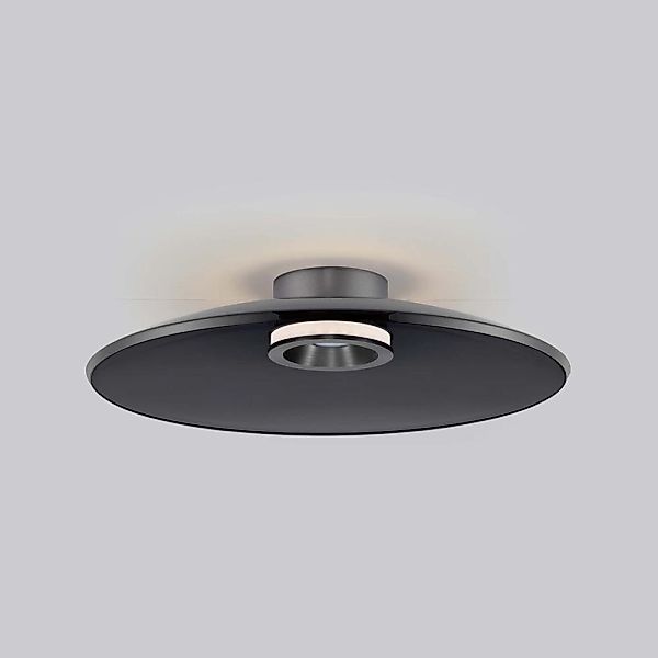 LED Deckenleuchte Esti in Schwarz und Nickel 33W 1721lm günstig online kaufen