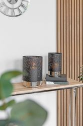Marian schwarzes Windlicht mit wellenförmigen Cut-Outs  Ø 21 cm, Höhe 30 cm günstig online kaufen