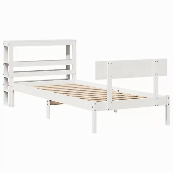 vidaXL Bett Massivholzbett ohne Matratze Weiß 75x190 cm Kiefernholz günstig online kaufen