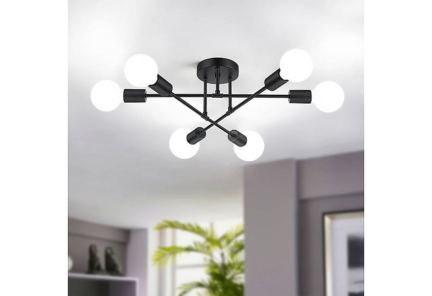 Jibenhome LED Deckenleuchte Schwarz Kronleuchter-Hängend Deckenlampe 6/8 Fl günstig online kaufen