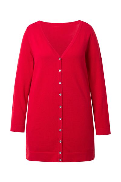 Ulla Popken Strickjacke Long-Strickjacke V-Ausschnitt Langarm günstig online kaufen