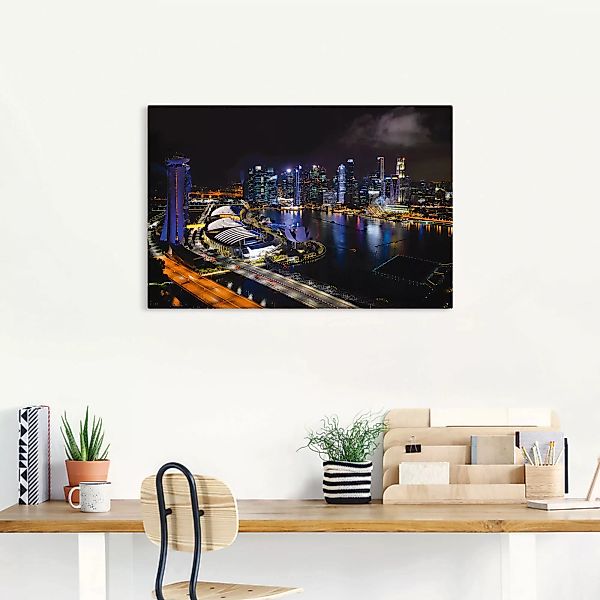 Artland Leinwandbild »Singapur bei Nacht«, Bilder von Asien, (1 St.) günstig online kaufen