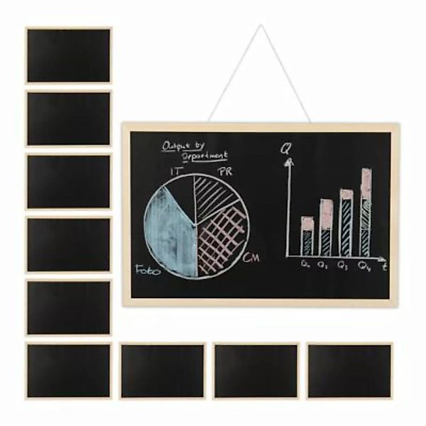 relaxdays 10 x Kreidetafel mit Holzrahmen 40x60 cm schwarz günstig online kaufen