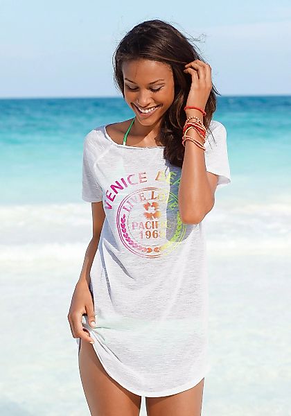Venice Beach Longshirt mit Frontprint, Shirtkleid, Strandkleid, luftig und günstig online kaufen