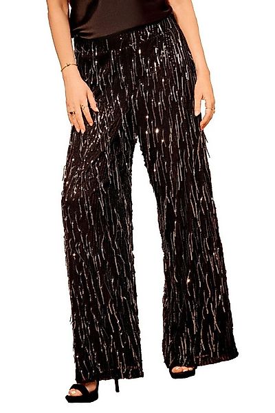 Love & Roses Stoffhose Love & Roses Weite Hose mit Pailletten, Regular (1-t günstig online kaufen