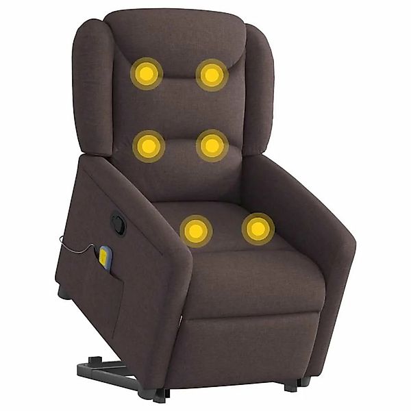 vidaXL Massagesessel mit Aufstehhilfe Dunkelbraun Stoff 3303209 günstig online kaufen