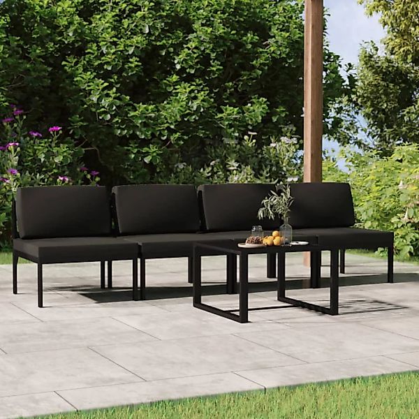 Vidaxl 5-tlg. Garten-lounge-set Mit Kissen Aluminium Anthrazit günstig online kaufen