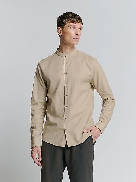 NO EXCESS Langarmhemd "No Excess Leinenhemd" günstig online kaufen