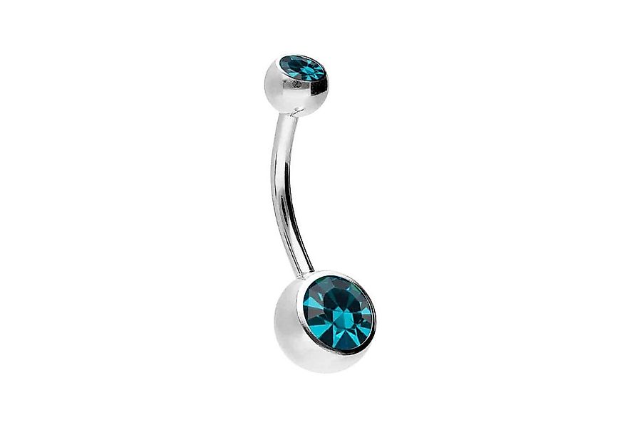 PIERCINGLINE Bauchnabelpiercing Chirurgenstahl Bananabell ZWEI KRISTALLE (B günstig online kaufen