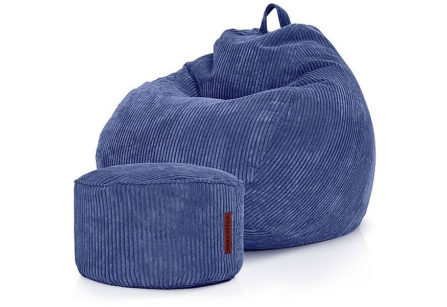 Green Bean Sitzsack XXL Sitzsack Scoop + Hocker aus Cord, Indoor Sitzkissen günstig online kaufen