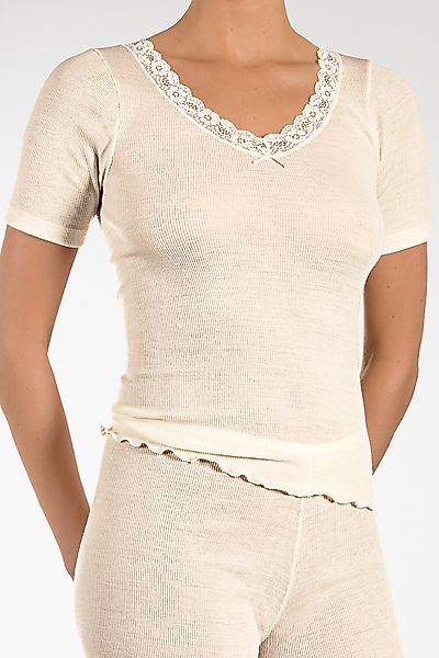 Nina von C Shirt kurzarm, Merino Wool Silk 36 elfenbein günstig online kaufen