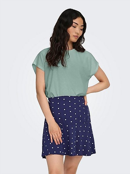 ONLY Kurzarmshirt ONLMOLLY S/S O-NECK DOBBY TOP JRS Materialmix, regular fi günstig online kaufen