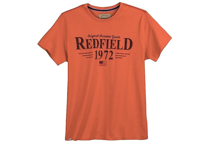 redfield Rundhalsshirt Redfield T-Shirt Übergröße koralle cooler Logo-Print günstig online kaufen