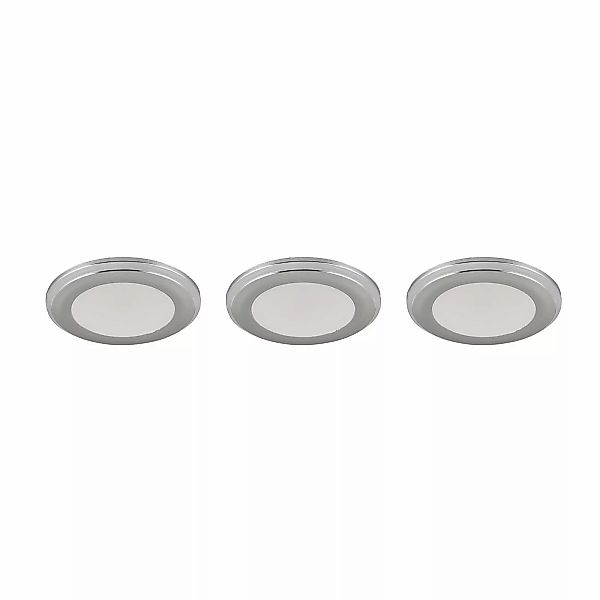 Trio LED-Einbauleuchten Argus 1-flammig Chrom Ø 8,2 cm 3er Set günstig online kaufen