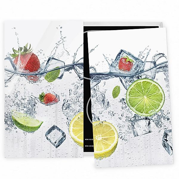 2-teilige Herdabdeckplatte Glas Frucht Cocktail günstig online kaufen