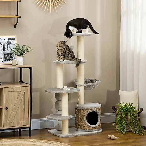 PawHut Kratzbaum 1155cm Katzenturm mit Katzenhöhle und Hängematte für klein günstig online kaufen