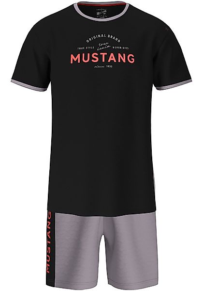 MUSTANG Schlafanzug BENT Short-Set T-Shirt Short kurze Hose Pyjama Schlafko günstig online kaufen