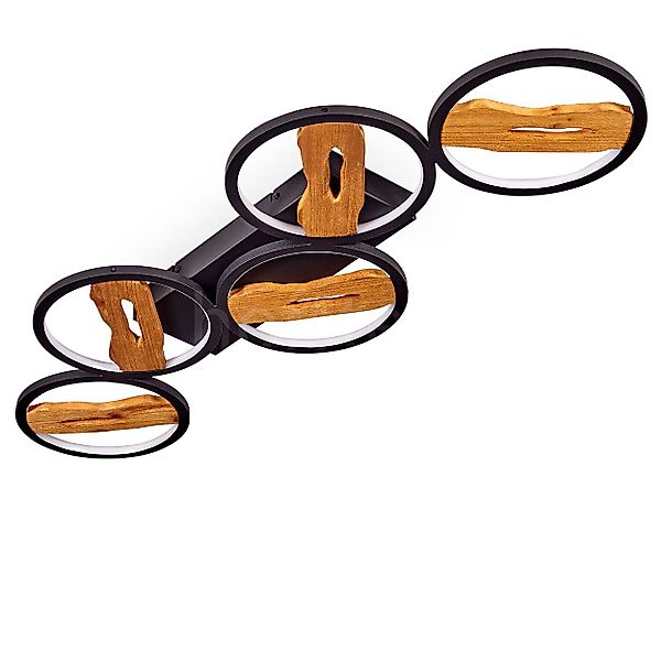 hofstein Deckenleuchte dimmbare Deckenlampe aus Metall/Holz/Kunststoff günstig online kaufen