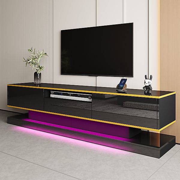 OKWISH Lowboard Hochglanz (Wohnzimmermöbel, Fernsehschrank, Low-Panel, günstig online kaufen