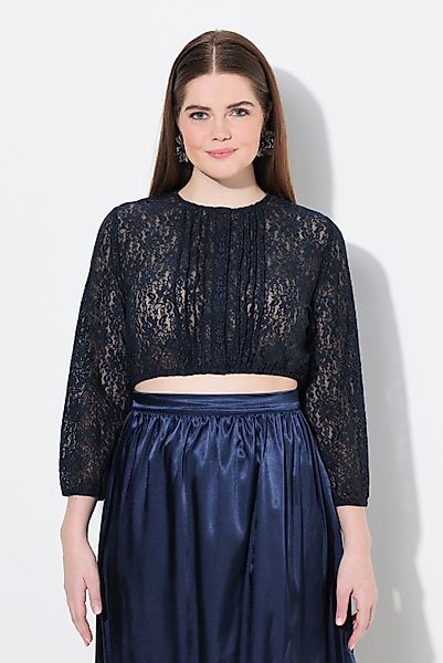Ulla Popken Longbluse Dirndlbluse elastische Spitze günstig online kaufen