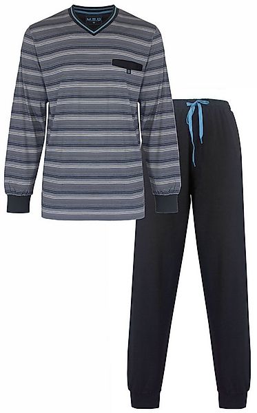 M.E.Q. Schlafanzug Herren Pyjama lang (2 tlg) Baumwolle günstig online kaufen