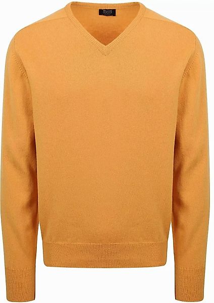 William Lockie V-Ausschnitt Pullover Lammwolle Gelb - Größe XXL günstig online kaufen