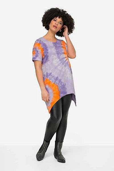 Angel of Style Rundhalsshirt T-Shirt Batikprint Zipfelsaum Rundhals Halbarm günstig online kaufen