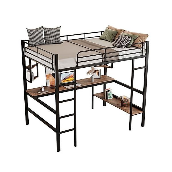 Gotagee Metallbett Gästebett Bettgestell Eisenbett mit Schreibtisch Hochbet günstig online kaufen