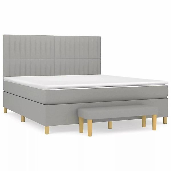 vidaXL Boxspringbett mit Matratze Hellgrau 180x200 cm Stoff1370401 günstig online kaufen