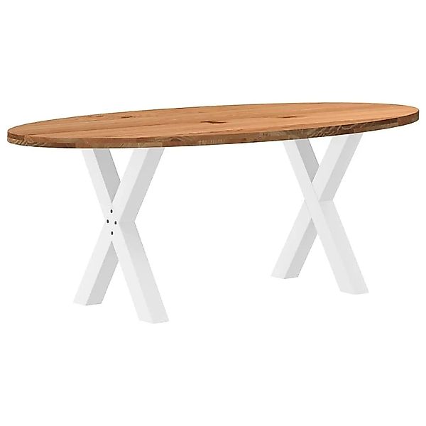vidaXL Esstisch Hellbraun 200x100x74 cm Massivholz Eiche Oval 3305354 günstig online kaufen