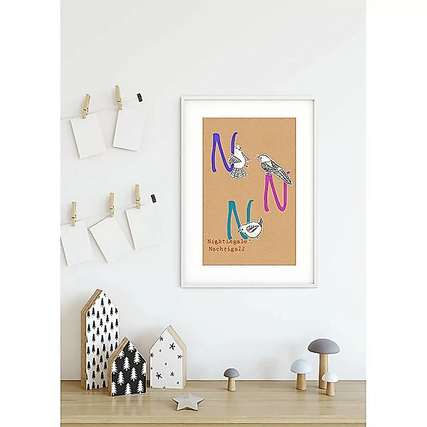 KOMAR Wandbild - ABC Animal N - Größe: 50 x 70 cm mehrfarbig Gr. one size günstig online kaufen