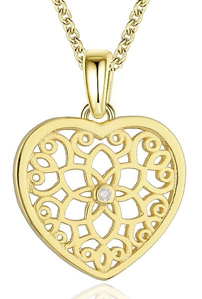 Limana Herzkette Herz Kette 925 Silber Gold vergoldet Halskette mit Anhänge günstig online kaufen