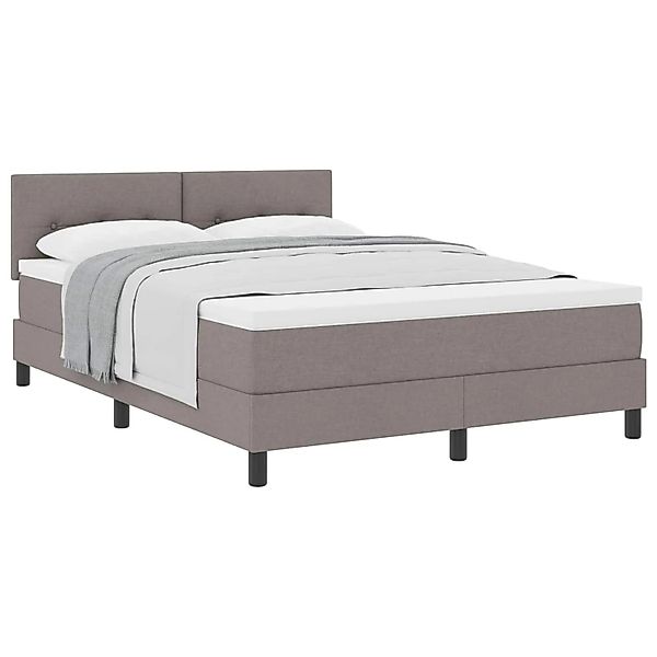 vidaXL Boxspringbett mit Matratze Taupe 140 x 190 cm Stoff 3338689 günstig online kaufen