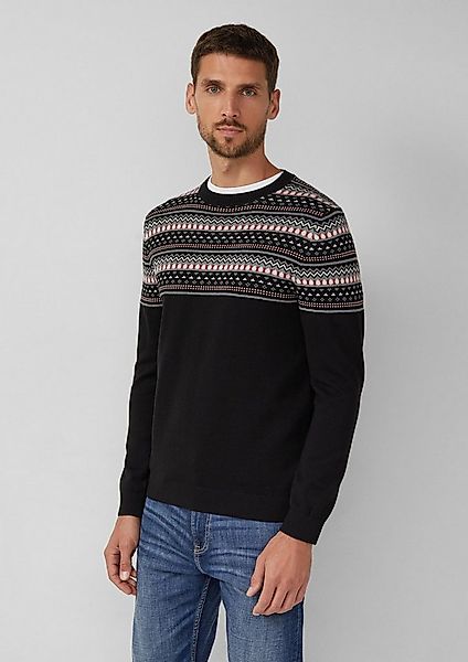 s.Oliver Longpullover Strickpullover Baumwollpullover mit Norwegermuster günstig online kaufen