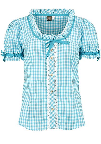 OS Trachten Trachtenbluse Zenivo Tailliert, Rundhalsausschnitt, günstig online kaufen