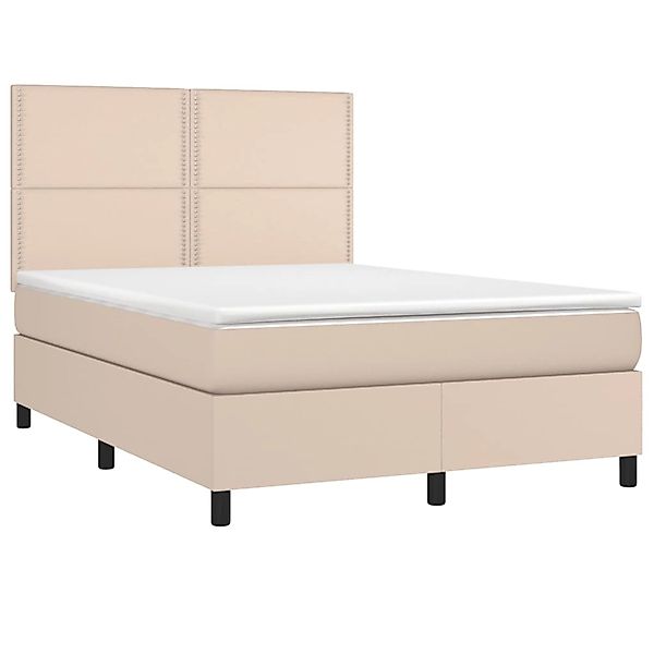 vidaXL Boxspringbett mit Matratze & LED Cappuccino-Braun 140x200cm 3135890 günstig online kaufen