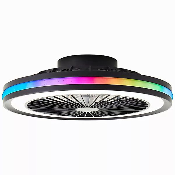 LED Deckenventilator Palmero in Schwarz 40W 5000lm günstig online kaufen