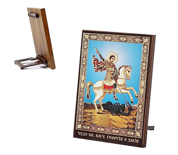 NKlaus Bild Ikone Heiliger Georg Drachentöter Holz 8x6 Георгий Победоносец günstig online kaufen