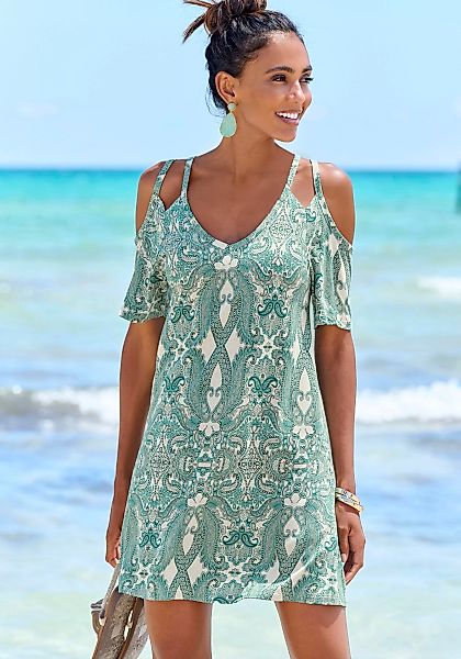 LASCANA Longshirt mit Trägerdetails, Strandkleid im Alloverdruck, luftiges günstig online kaufen