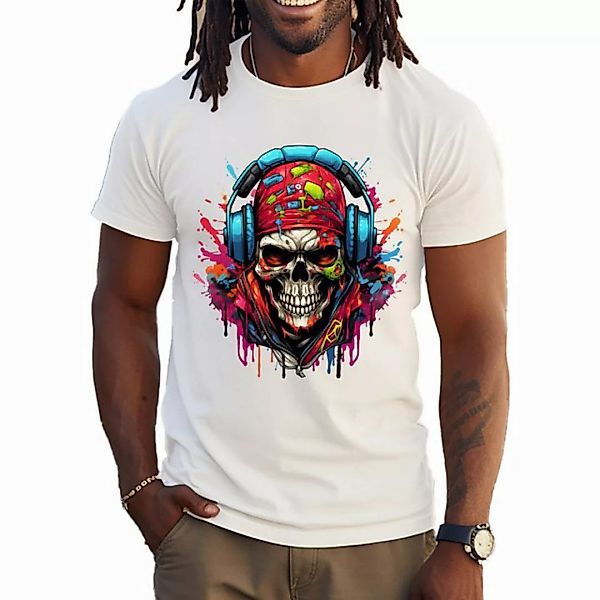 Banco T-Shirt Stylischer Skeletten_Kopf Rundhalsausschnitt Herren Größen S günstig online kaufen