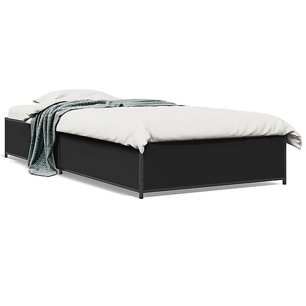vidaXL Bettgestell Schwarz 90x200 cm Holzwerkstoff und Metall 845111 günstig online kaufen