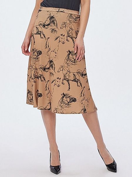Sarah Kern Plisseerock Bahnenrock figurumspielend mit Pferdedruck günstig online kaufen