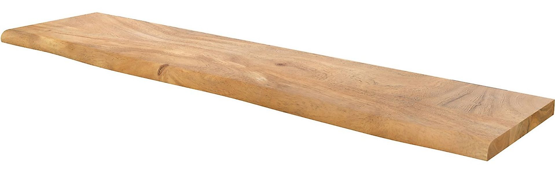 DELIFE Wandregal Live-Edge, Akazie Natur 145 cm Massivholz Baumkante Wandre günstig online kaufen
