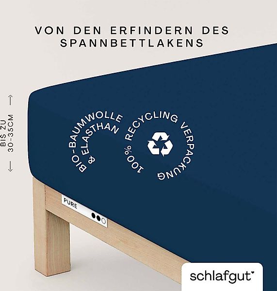 Schlafgut Spannbettlaken PURE Bio-Baumwolle mit Elasthan, günstig online kaufen