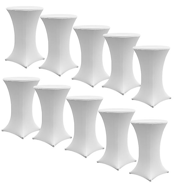 TRUTZHOLM 10er Set Stehtischhusse Stretch 70cm Weiß günstig online kaufen