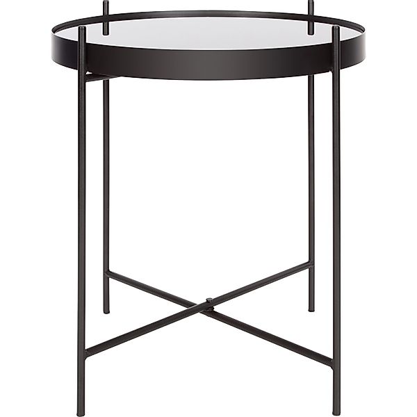 Beistelltisch mit Glasplatte Dark Wonder Ø 43 cm H: 45 cm Schwarz günstig online kaufen