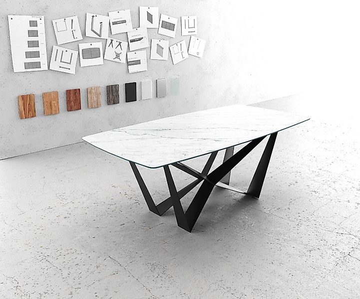 DELIFE Esstisch Edge, Bootsform Keramik Laminam®Statuarietto günstig online kaufen