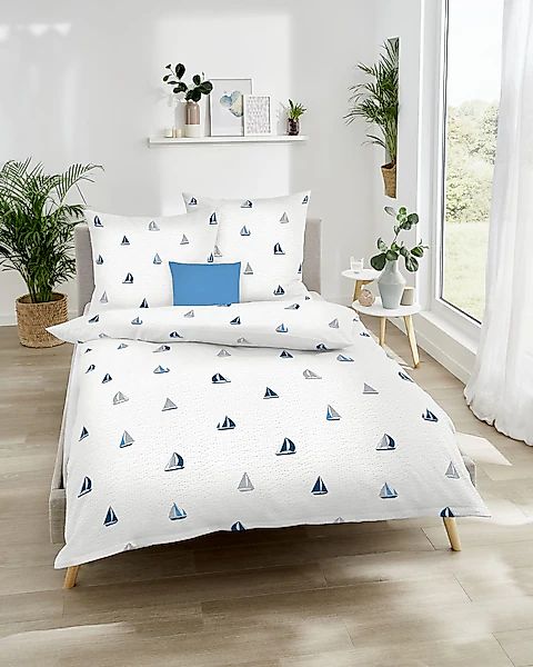 Kaeppel Bettwäsche Sailing Boats, Seersucker, 2 günstig online kaufen
